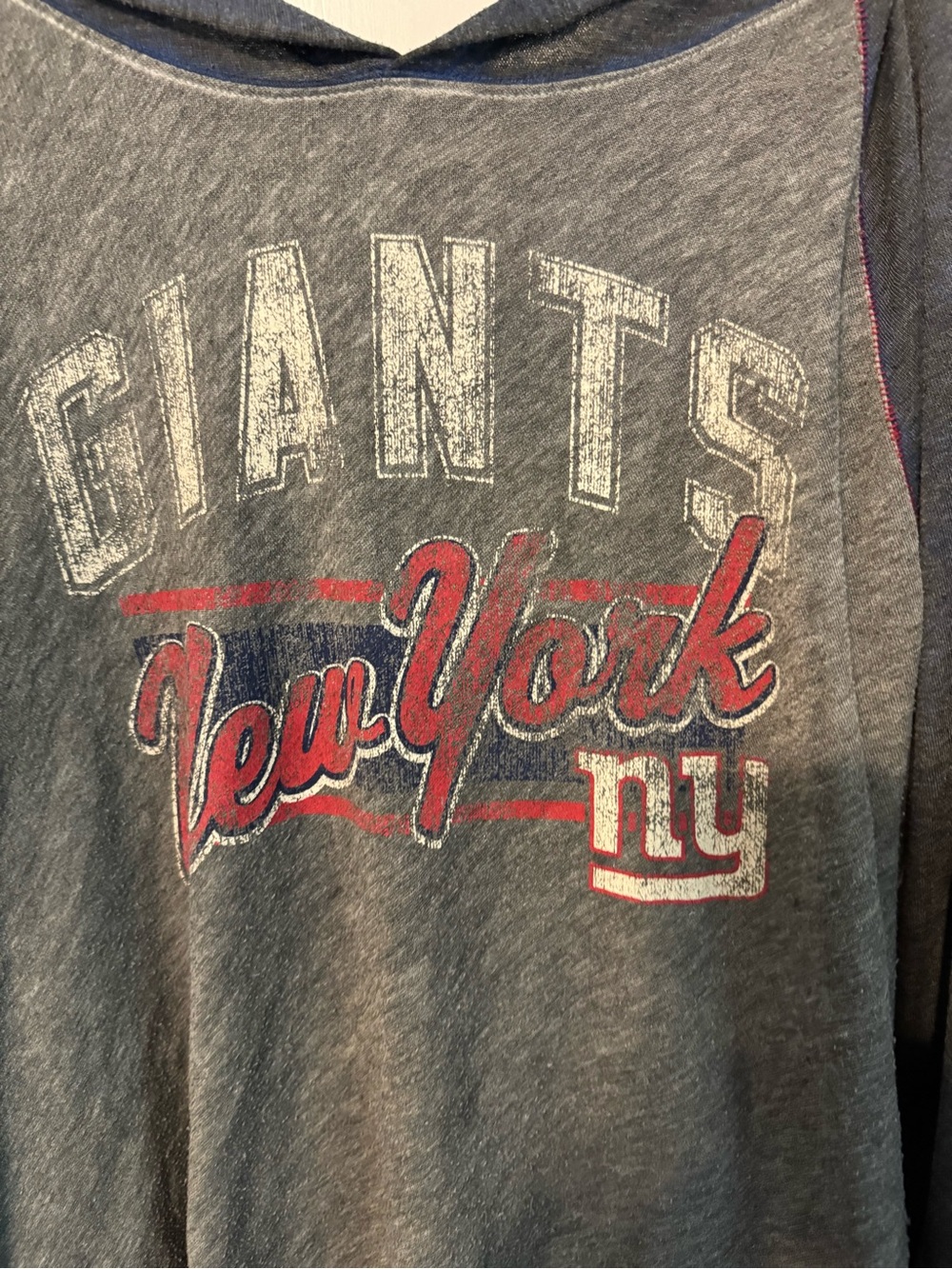Vintage look New York Giants Sweatshirt Gray Raglan Crewneck NFL light pullover - Picture 2 of 7